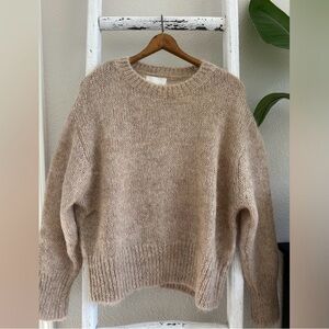 H&M Wool Alpaca Blend Cozy Tan Crew Neck Sweater